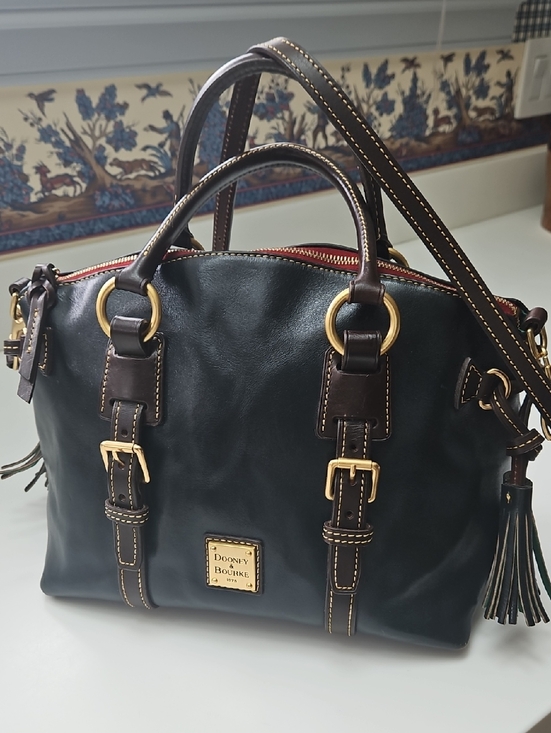 Dooney & Bourke Handbags - Dooney & Bourke Dark Teal Smooth Leather Bristol Leather Satchel